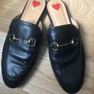 Gucci Princetown Horsebit black leather mules loafers